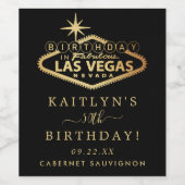 ラスベガスエレガント誕生日パーティー ワインラベル (シングルラベル)