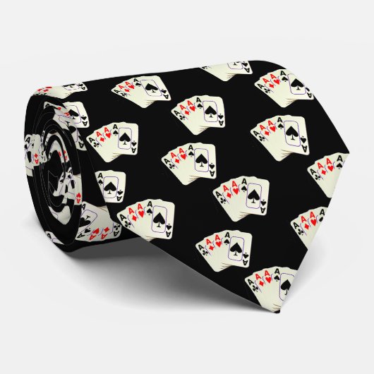 ラスベガスオールエーススモールプリント任意の色 ネクタイ (ロール)