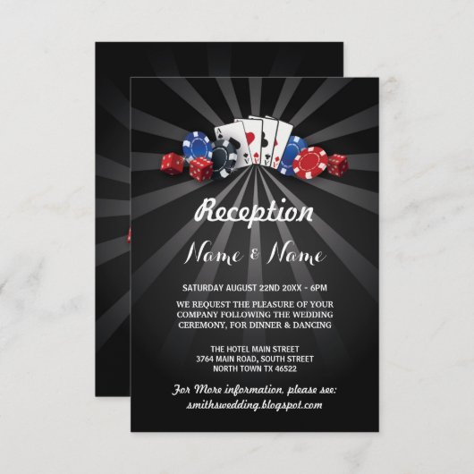 ラスベガスカジノの結婚式招待状 招待状 (正面/裏面)