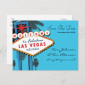 ラスベガスカジノウェディング日付ポストカードを保存 案内ポストカード (正面/裏面)