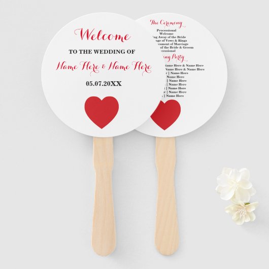 ラスベガスカジノエースオブハート結婚式 プログラムファン ハンドファン (正面&裏面)