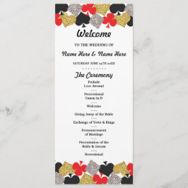 ラスベガスカジノグリッターカード結婚式プログラム プログラム