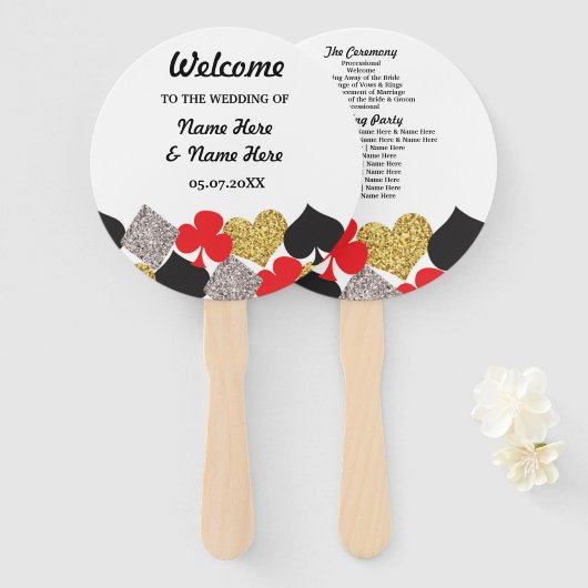 ラスベガスカジノグリッター結婚式 プログラムファン ハンドファン (正面&裏面)