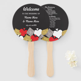 ラスベガスカジノグリッター結婚式 プログラムファン ハンドファン