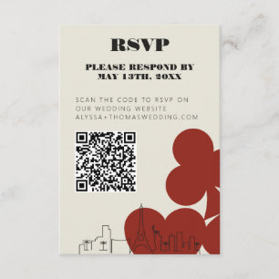 ラスベガスカジノスカイラインウェディングRSVP QRコード エンクロージャーカード
