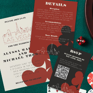 ラスベガスカジノスカイラインウェディングRSVP QRコード エンクロージャーカード