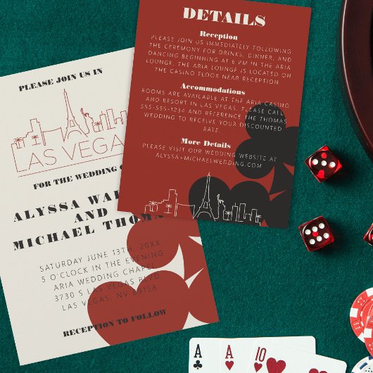 ラスベガスカジノスカイライン結婚の詳細カード エンクロージャーカード