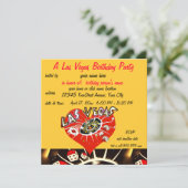 ラスベガスカジノテーマ誕生パーティー 招待状 (スタンド正面)