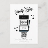 ラスベガスカジノデスティネーションウェディングブラックホワイト エンクロージャーカード (正面)