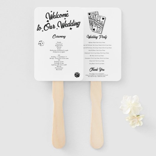 ラスベガスカジノデスティネーションウェディングブラック ハンドファン (正面&裏面)