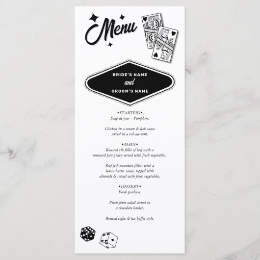 ラスベガスカジノデスティネーションウェディングブラック メニュー (正面)