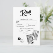 ラスベガスカジノデスティネーションウェディングブラック 出欠カード (スタンド正面)