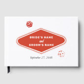 ラスベガスカジノデスティネーションウェディングレッドホワイト ゲストブック (正面)