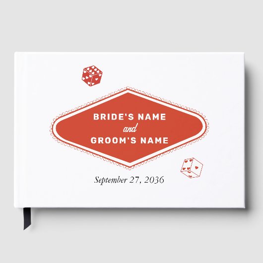 ラスベガスカジノデスティネーションウェディングレッドホワイト ゲストブック (正面)