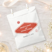 ラスベガスカジノデスティネーションウェディングレッドホワイト フェイバーバッグ (クリップ留めされた状態)