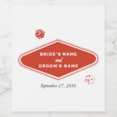 ラスベガスカジノデスティネーションウェディングレッドホワイト ワインラベル (シングルラベル)