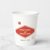 ラスベガスカジノデスティネーションウェディングレッドホワイト 紙コップ (裏面)