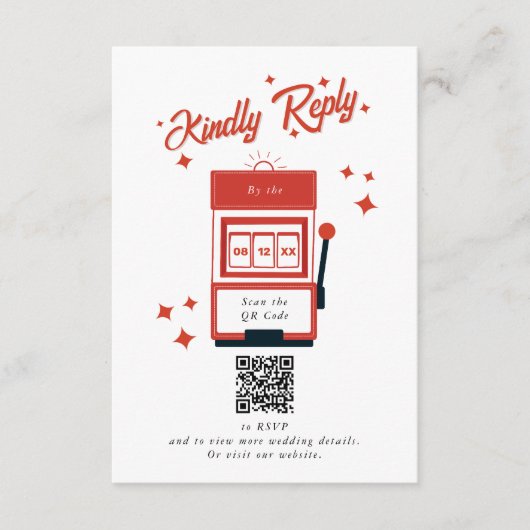 ラスベガスカジノデスティネーションウェディングレッド エンクロージャーカード (正面)