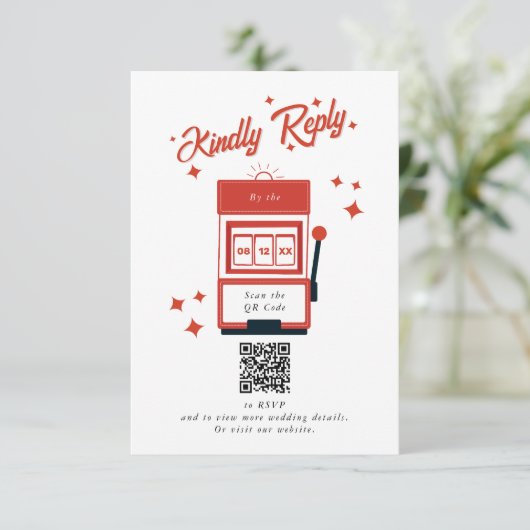 ラスベガスカジノデスティネーションウェディングレッド エンクロージャーカード (スタンド正面)