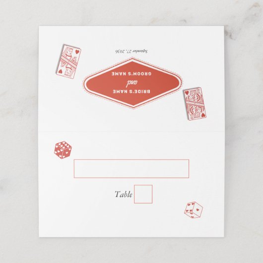ラスベガスカジノデスティネーションウェディングレッド プレイスカード (外部開封)