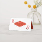 ラスベガスカジノデスティネーションウェディングレッド プレイスカード (裏面)