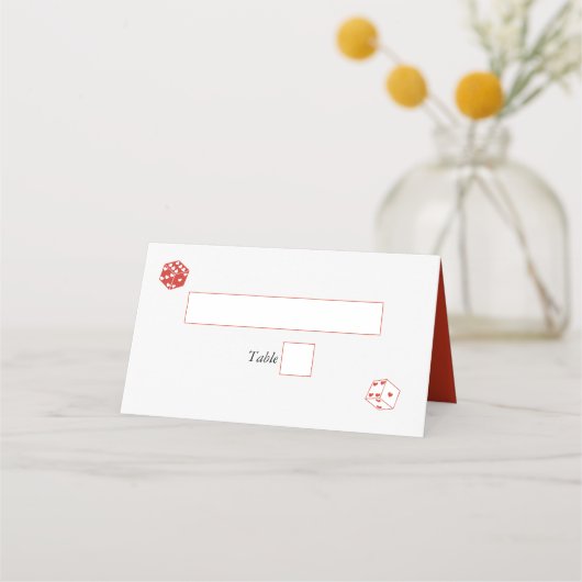 ラスベガスカジノデスティネーションウェディングレッド プレイスカード (正面)