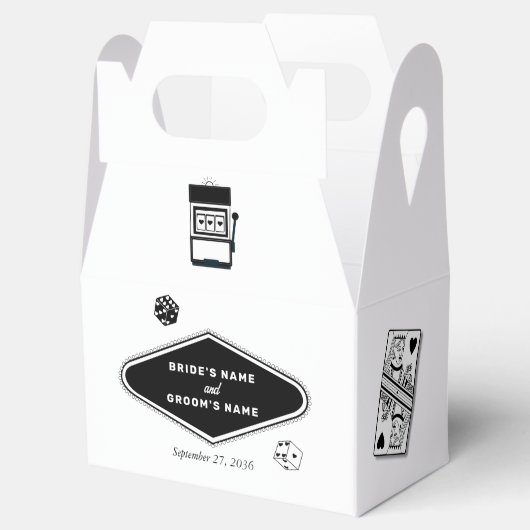 ラスベガスカジノデスティネーションウェディング白黒 フェイバーボックス (オープン)