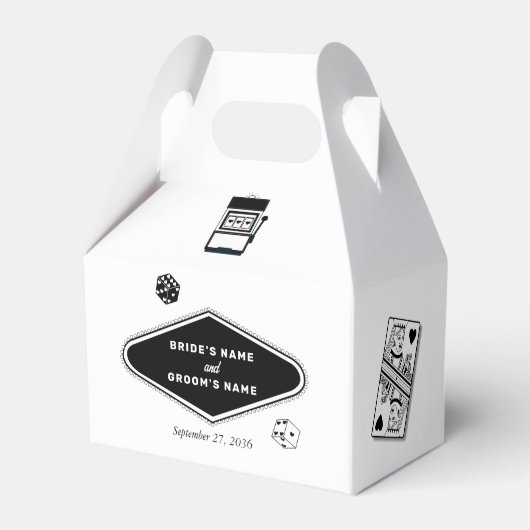 ラスベガスカジノデスティネーションウェディング白黒 フェイバーボックス (正面サイド)
