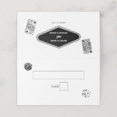 ラスベガスカジノデスティネーションウェディング白黒 プレイスカード (外部開封)
