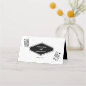 ラスベガスカジノデスティネーションウェディング白黒 プレイスカード (裏面)