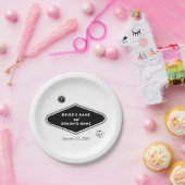 ラスベガスカジノデスティネーションウェディング白黒 ペーパープレート (パーティー)