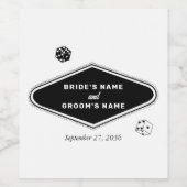 ラスベガスカジノデスティネーションウェディング白黒 ワインラベル (シングルラベル)