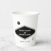 ラスベガスカジノデスティネーションウェディング白黒 紙コップ (正面)