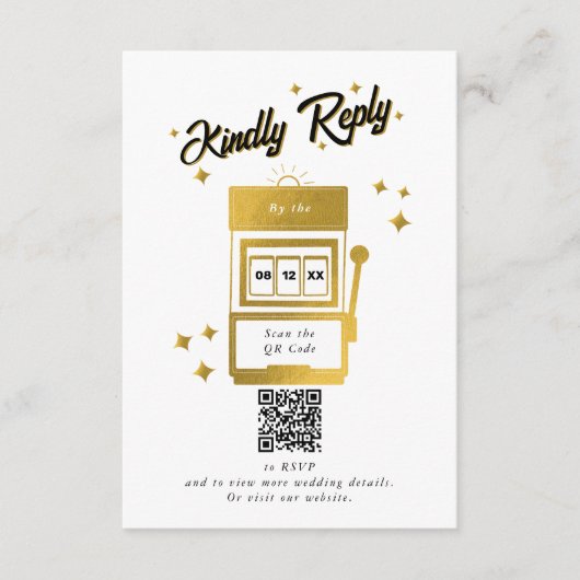 ラスベガスカジノデスティネーションウェディング金ゴールド エンクロージャーカード (正面)