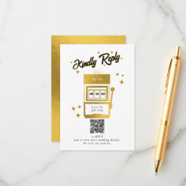 ラスベガスカジノデスティネーションウェディング金ゴールド エンクロージャーカード