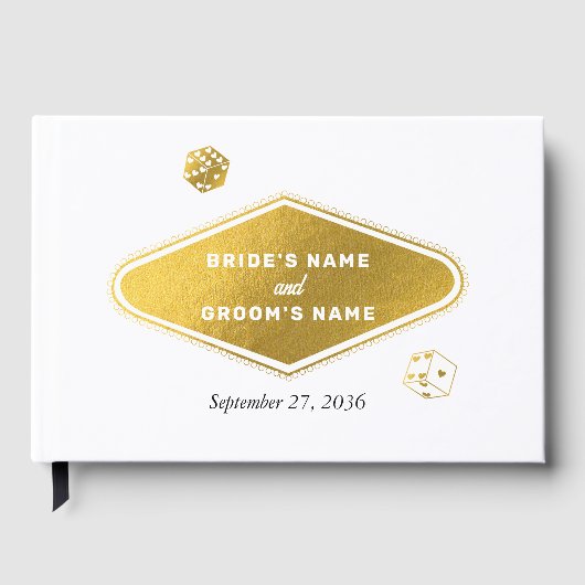 ラスベガスカジノデスティネーションウェディング金ゴールド ゲストブック (正面)