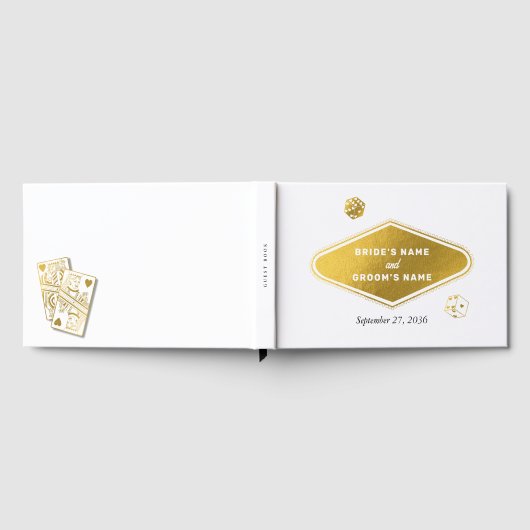 ラスベガスカジノデスティネーションウェディング金ゴールド ゲストブック (全面)