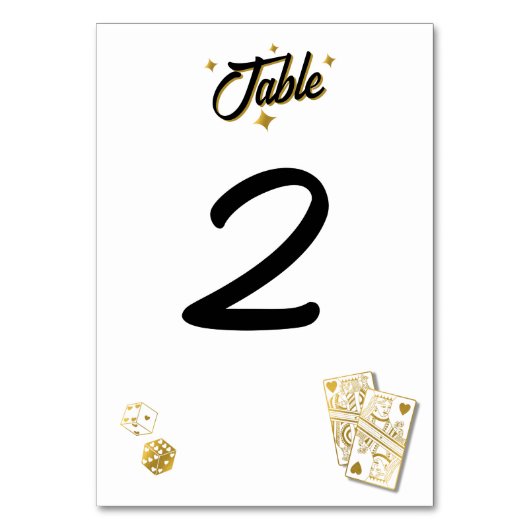 ラスベガスカジノデスティネーションウェディング金ゴールド テーブルナンバー (正面)