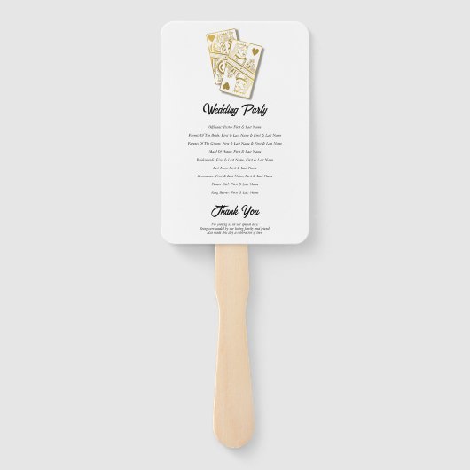 ラスベガスカジノデスティネーションウェディング金ゴールド ハンドファン (裏面)