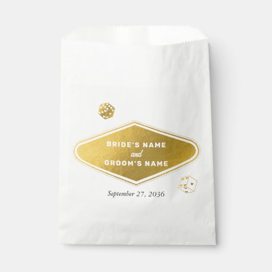 ラスベガスカジノデスティネーションウェディング金ゴールド フェイバーバッグ (正面)