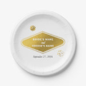 ラスベガスカジノデスティネーションウェディング金ゴールド ペーパープレート (正面)