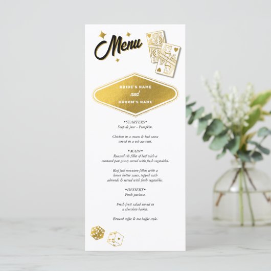 ラスベガスカジノデスティネーションウェディング金ゴールド メニュー (スタンド正面)