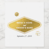 ラスベガスカジノデスティネーションウェディング金ゴールド ワインラベル (シングルラベル)