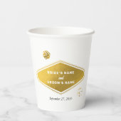 ラスベガスカジノデスティネーションウェディング金ゴールド 紙コップ (裏面)
