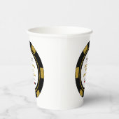 ラスベガスカジノトランプのポーカーチップインブラック金ゴールド誕生日 紙コップ (右)