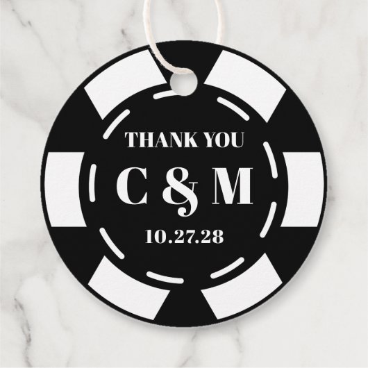 ラスベガスカジノトランプのポーカーチッ結婚プズサンキュー フェイバータグ (裏面)