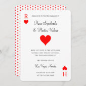 ラスベガスカジノトランプのポーカー遊ズカード招待状 招待状 (正面/裏面)