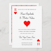 ラスベガスカジノトランプのポーカー遊ズカード招待状 招待状 (正面/裏面)