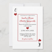 ラスベガスカジノトランプ赤いハートズ 招待状 (正面)