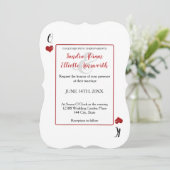 ラスベガスカジノトランプ赤いハート結婚ズ 招待状 (スタンド正面)